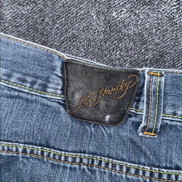 Stylish Blue Denim Jeans with Patchwork - Picture 6 of 13